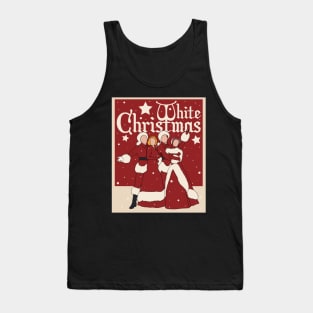 White Christmas Retro Comic Style Tank Top